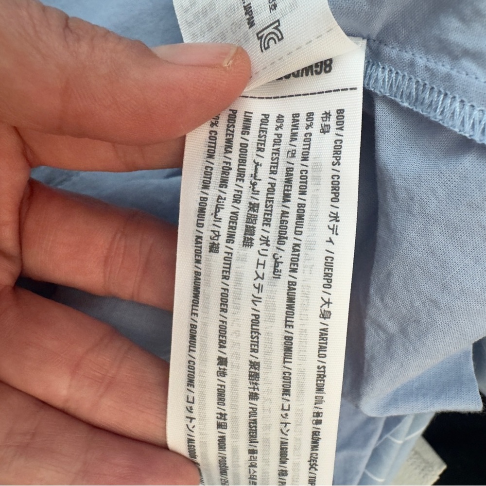 Abercrombie & Fitch Emerson Poplin Puff Sleeve Blue Striped Dress S - Picture 5 of 5